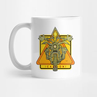 Motorcycle Caution Cartoon Sign Mug